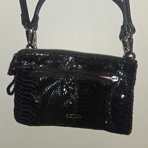 PERLINA Black Textured Women's Crossbody Bag